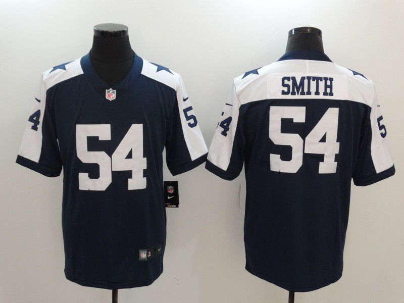 Men Dallas Cowboys #54 Smith Blue Thanksgiving Nike Vapor Untouchable Limited NFL Jersey->women nfl jersey->Women Jersey